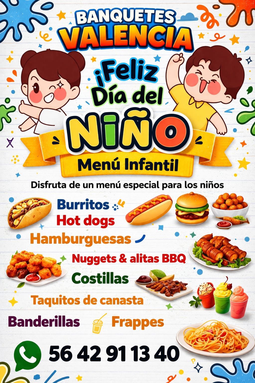 Menú infantil de Banquetes Valencia